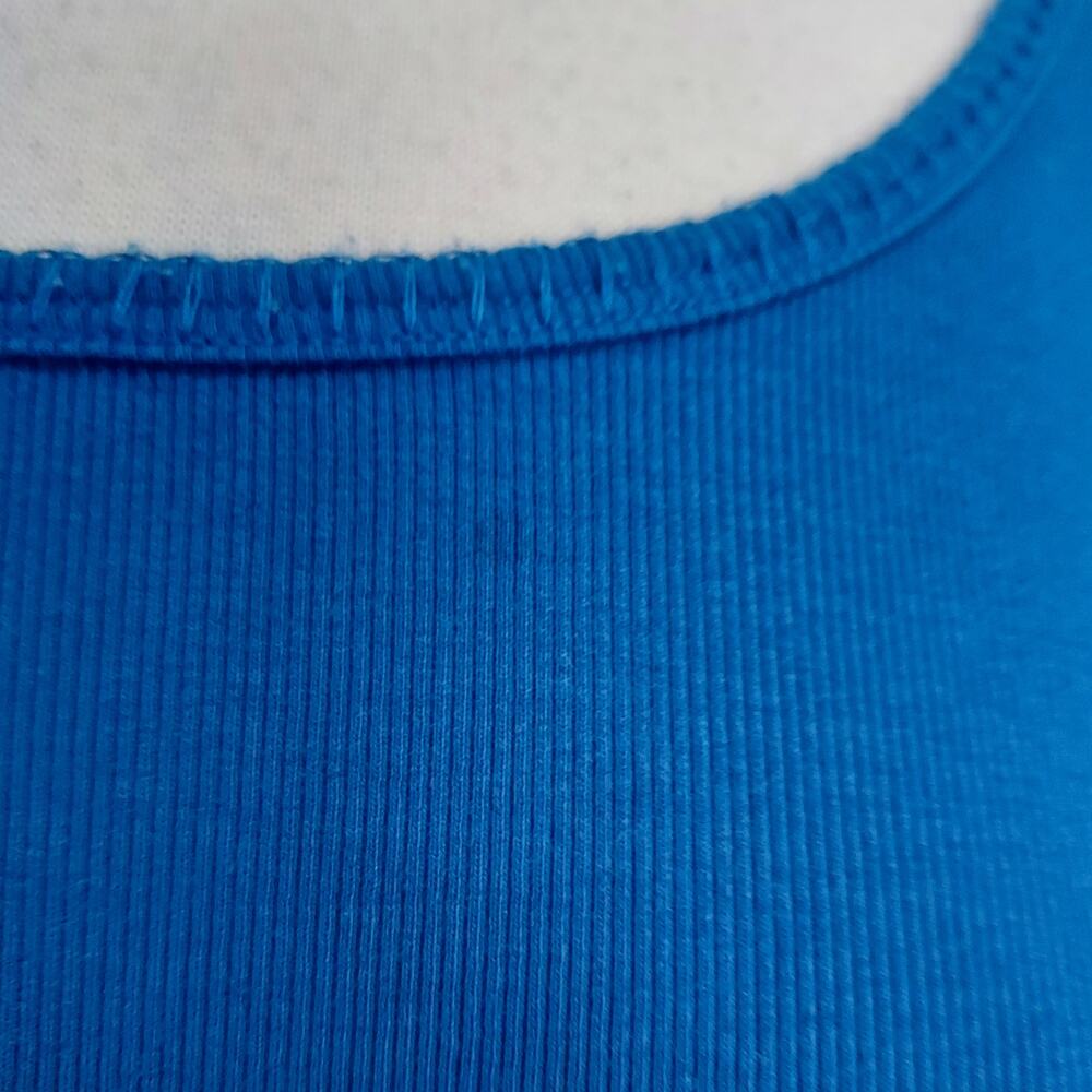 J. Jill Blue Ribbed Scoop Neck Top Size XL - Picture 7 of 11